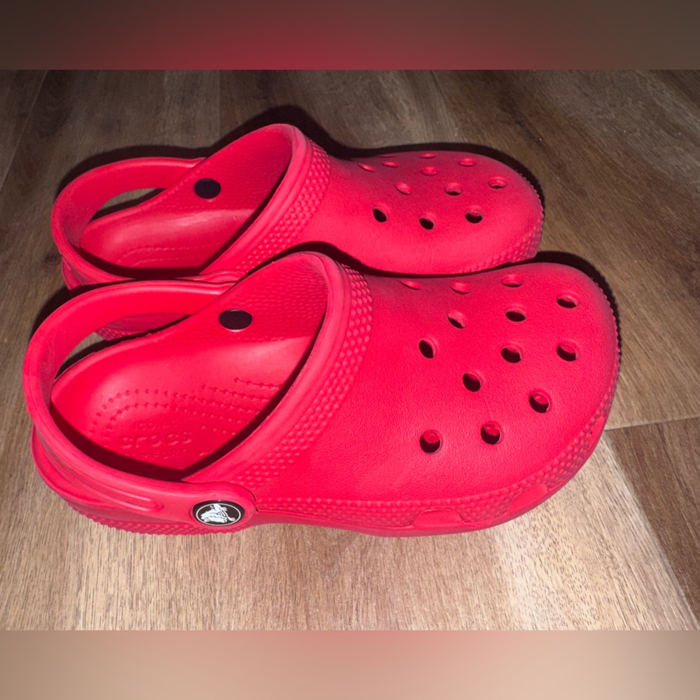 CROCS Red Water Shoes with Perforated Design